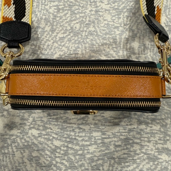 Marc Jacobs Black Crossbody Bag with Gold and Multicolor Strap - Picture 10 of 13